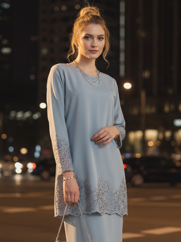 BAJU KURUNG PAHANG MODEN MELVEEN (SKY BLUE)